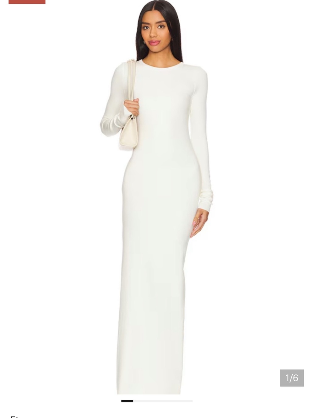 Eterne White Long-Sleeve Maxi Dress